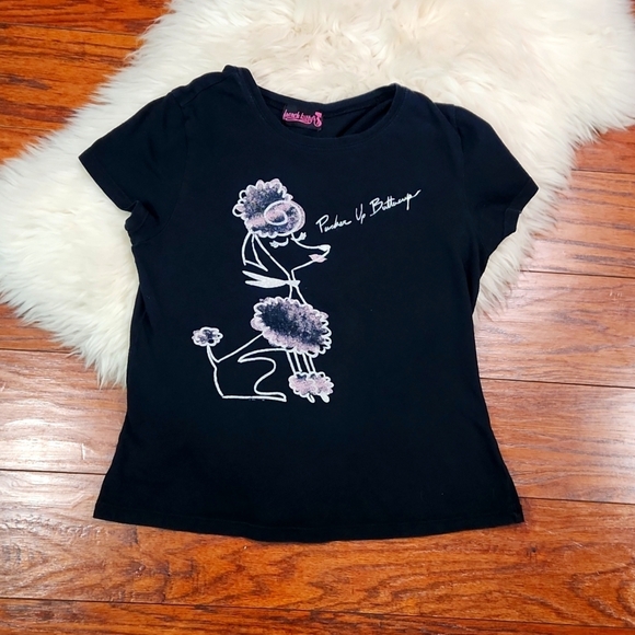 French Kitty Tops - French Kitty Y2k Babydoll Fitted Graphic Tee shirt